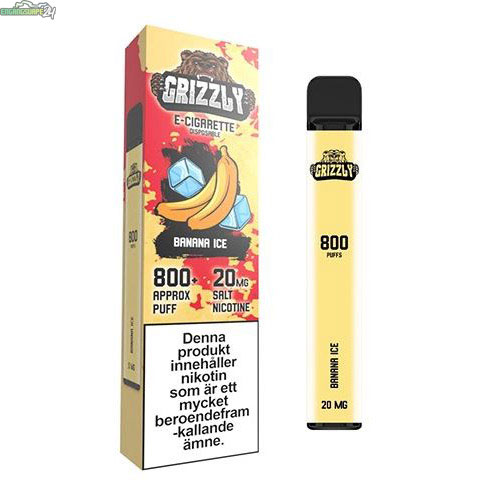 Grizzly-disposable-engangs-vape-20mg-800-puff---Banana-Ice