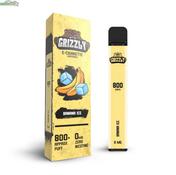 Grizzly-disposable-engangs-vape-nikotinfri-800-puff---banana-ice