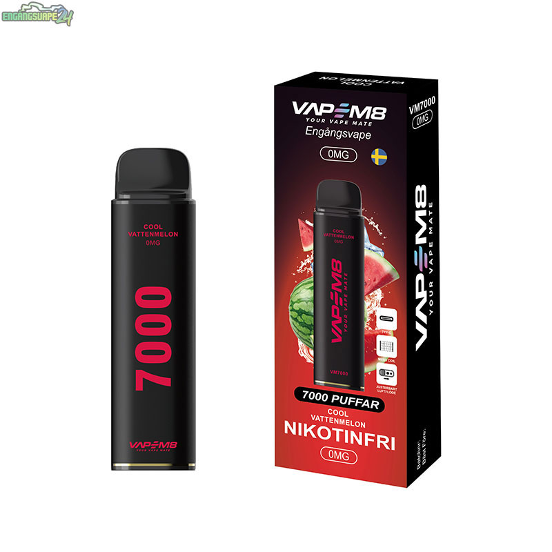 VapeM8-VM7000-engangs-vape-nikotinfri-Cool-Vattenmelon