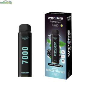 VapeM8-VM7000-engangs-vape-nikotinfri-Svartvinbars-mentol