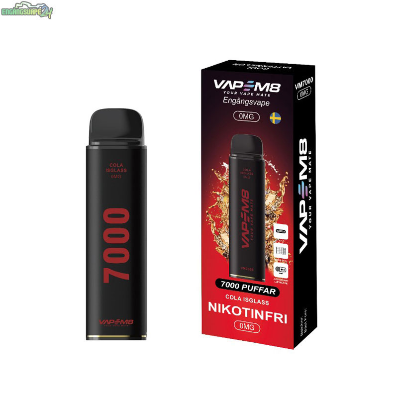 VapeM8-VM7000-engangs-vape-nikotinfri-Cola-Isglass