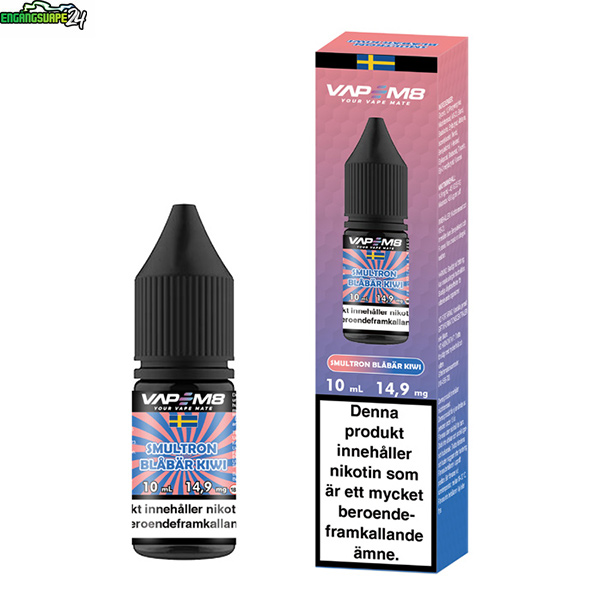 VapeM8 Salts E-juice 10ml - Smultron Blåbär Kiwi 14.9mg
