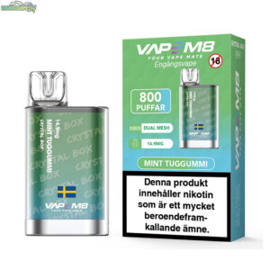 VapeM8-Crystal-Box-14-9mg-Mint-Tuggummi