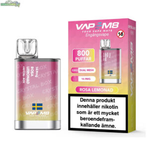 VapeM8 Crystal Box Dual Mesh - Rosa Lemonad 14.9mg 800 Puffar