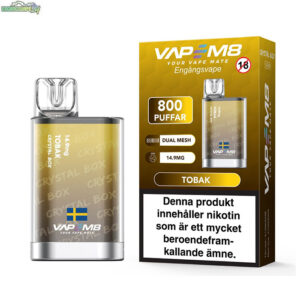 VapeM8 Crystal Box Dual Mesh - Tobak 14.9mg 800 Puffar