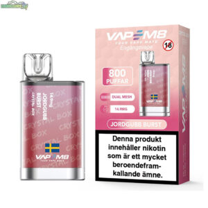 VapeM8-Crystal-Box-14-9mg-Jordgubb-Burst