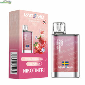 VapeM8 Crystal Box - Cool Jordgubbe Nikotinfri 800 Puffar