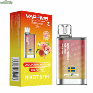VapeM8 Crystal Box - Cool Persika Nektarin Nikotinfri 800 Puffar