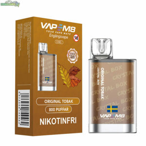 VapeM8 Crystal Box - RY4 Söt Tobak Nikotinfri 800 Puffar