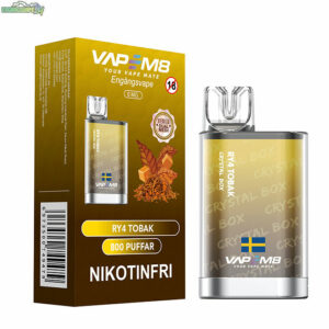 VapeM8 Crystal Box - Orginal Tobak Nikotinfri 800 Puffar