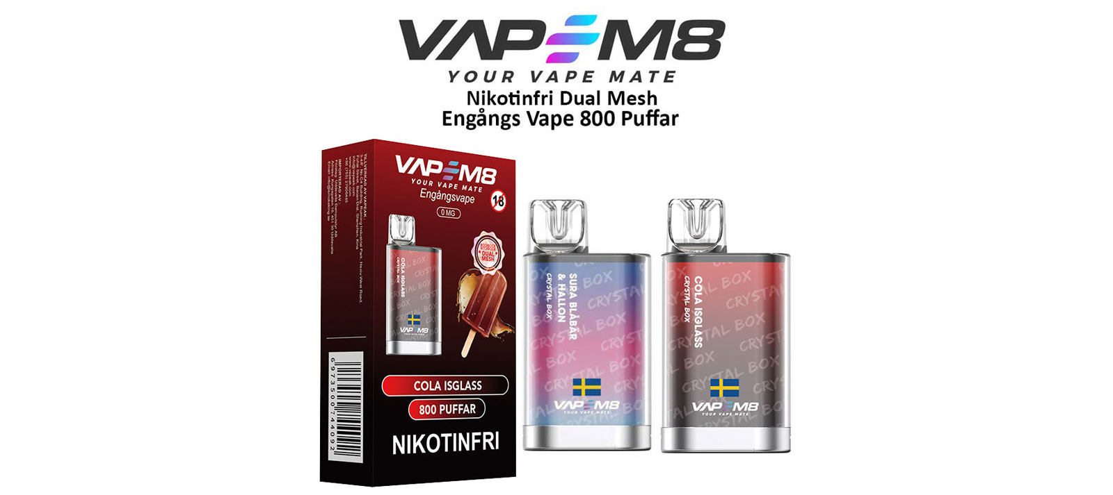 VapeM8 Crystal — Nu helt utan nikotin