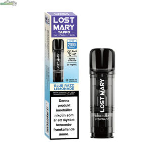 Lost Mary Tappo Air 2x Smakpod 20mg - Blue Razz Lemonade 1000 Puffar