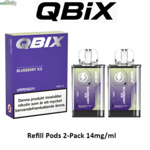 QBIX Smakpod 14mg Blueberry Ice 600 Puffar (2-Pack)