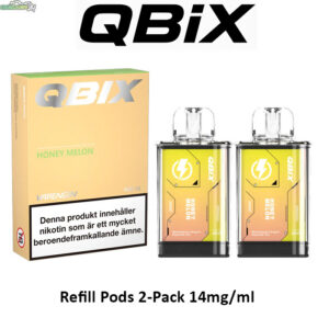 QBIX Smakpod 14mg Honey Melon 600 Puffar (2-Pack)