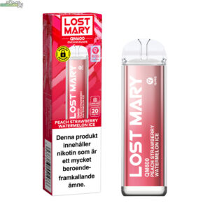 Lost Mary QM600 - Peach Strawberry Watermelon Ice 20mg 600 Puffar