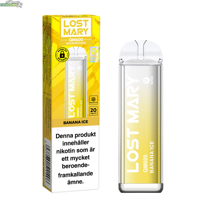 Lost-Mary-QM600-20mg-vape-banana-ice Lost Mary QM600 - Banana Ice 20mg 600 Puffar