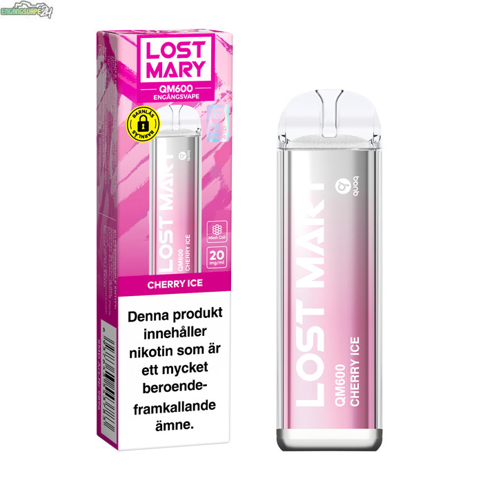 Lost-Mary-QM600-20mg-vape-cherry-ice Lost Mary QM600 - Cherry Ice 20mg 600 Puffar