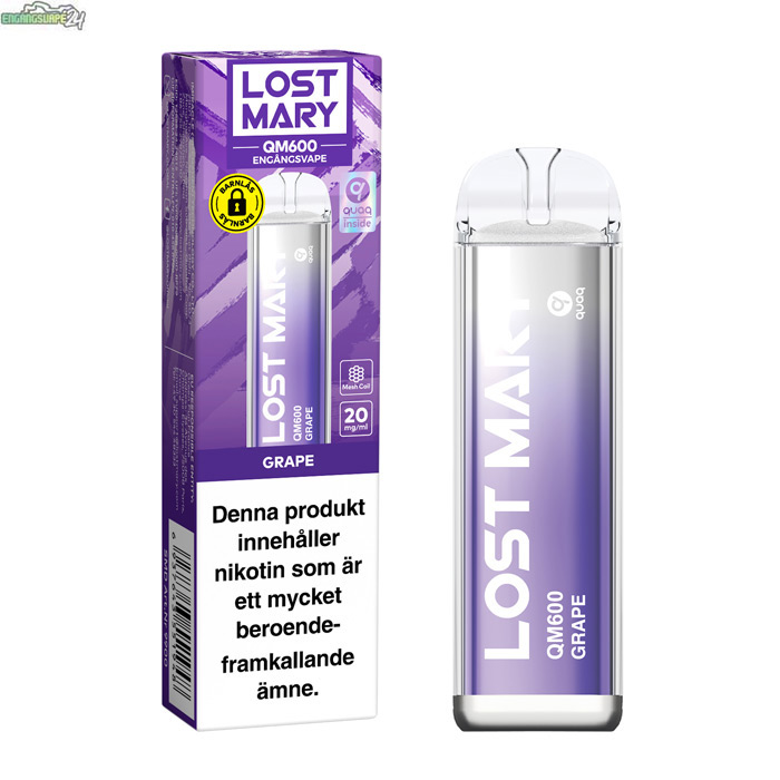 Lost-Mary-QM600-20mg-vape-grape Lost Mary QM600 - Grape 20mg 600 Puffar