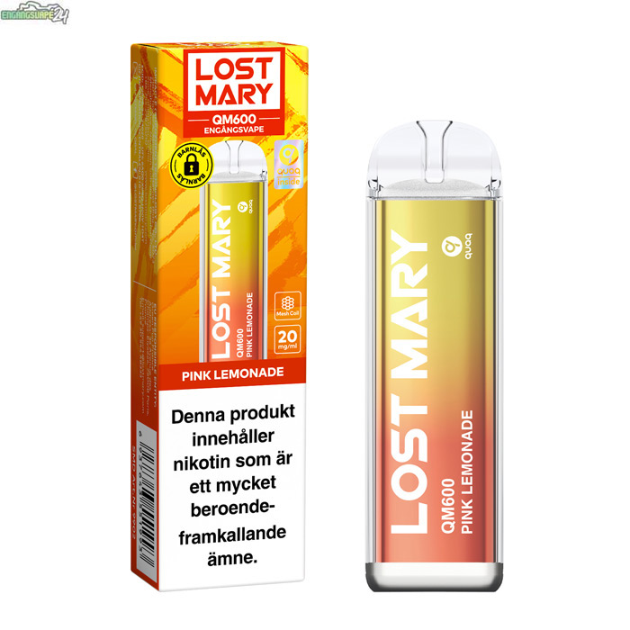 Lost-Mary-QM600-20mg-vape-pink-lemonade Lost Mary QM600 - Pink Lemonade 20mg 600 Puffar