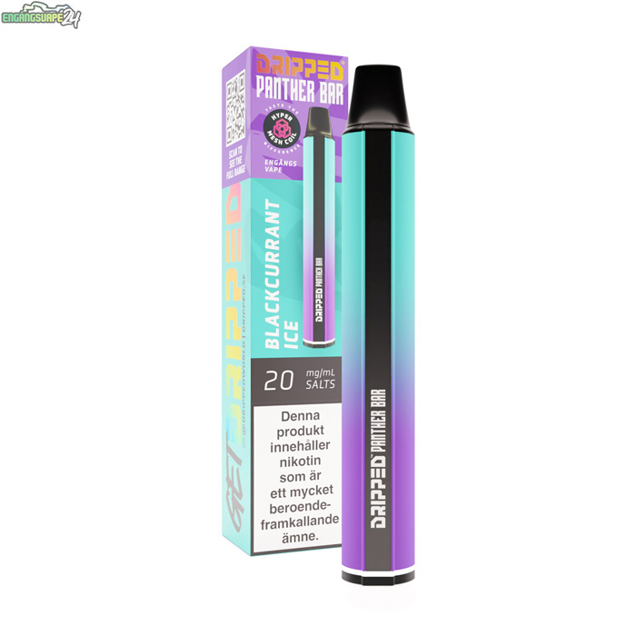 blackcurrant-ice-dripped-panther-bar-20mg-vape-1125-white Dripped Panther Bar - Blackcurrant Ice 20mg 800 Puffar