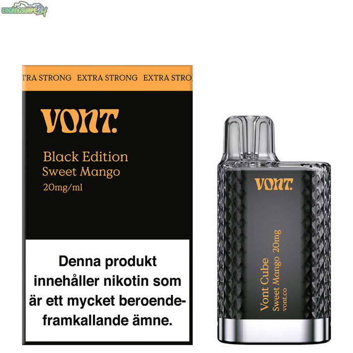 Vont-Cube-Vape-Black-Sweet-Mango Vont CUBE BLACK - Sweet Mango 20mg 800 Puffar